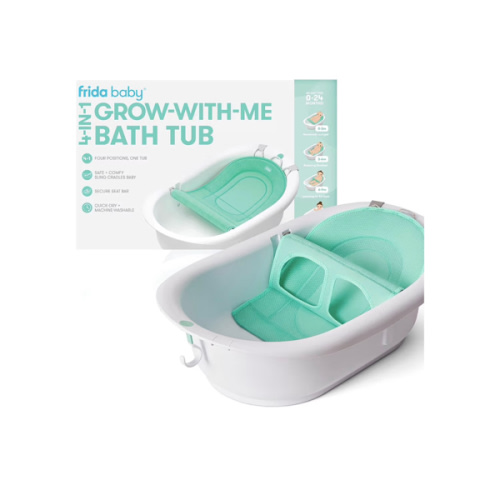 Amazon.com : Frida Baby 4-in-1 Grow-with-Me Baby Bathtub, Baby Tub for Newborns to Toddler with Removable Bath Seat & Backrest for Bath Support in Tub : Baby