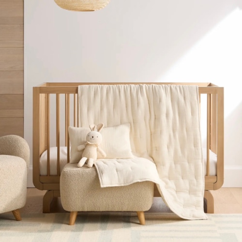 Organic Cotton Gauze Toddler Quilt & Sham Set in Mist