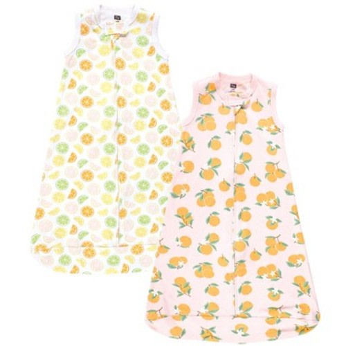 Hudson Baby Infant Girls Interlock Cotton Sleeveless Sleeping Bag, Citrus Orange, 3-9 Months