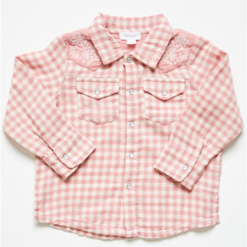 Angel Dear Infant Girls' Plaid Print Long Sleeve Snap Western Shirt | Boot Barn