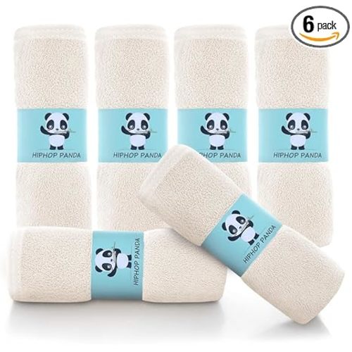 HIPHOP PANDA Ultra Soft Baby Washcloths, 2-Layer Absorbent Wash Cloths