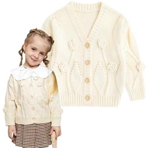 6-12 Mo Baby Cardigan Cable Knit Toddler Cardigan Long Sleeve Fall Winter Open Front Knit Sweaters