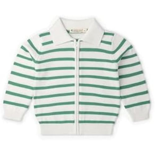 MONICA + ANDY Zip Up Sweater, 100% Organic Cotton Clothes for Girls & Boys, Sizes For Kids, Toddler & Baby