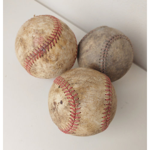 GRUNGY Old Game Used Baseball Lot of 3 Aged Baseballs Sports Balls Room Decor Patina