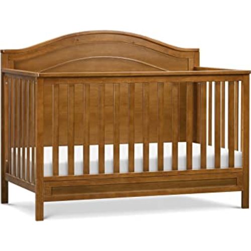 Davinci Charlie 4-in-1 Convertible Baby Crib - GREENGUARD Gold Certified Convertible Crib to Toddler Bed, Daybed, Full-Size Wooden Bed, Durable, 4 Adjustable Mattress Heights - Chestnut