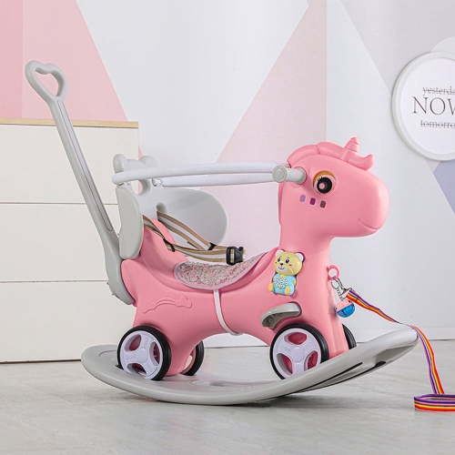 SHINPT, Rocking Horse for 1 Year Old, Pink, Toddler Ride On Toy