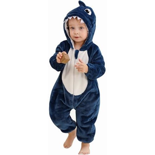 Baby Animal Cosplay Costume Hooded Romper Soft Infant Toddlers Halloween Outfits Winter Autumn Jumpsuit
