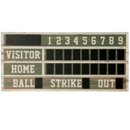 Wooden Chalkboard Baseball Scoreboard Wall Decor