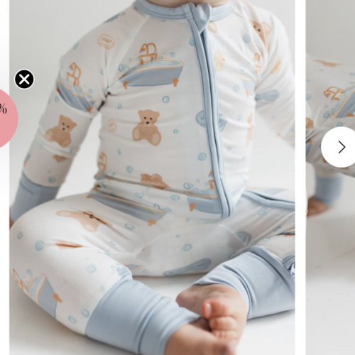 Blue Bath Time Zipper Romper – In My Jammers