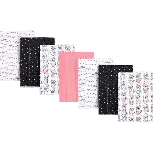 Hudson Baby Unisex Baby Cotton Flannel Burp Cloths, Bonjour, One Size