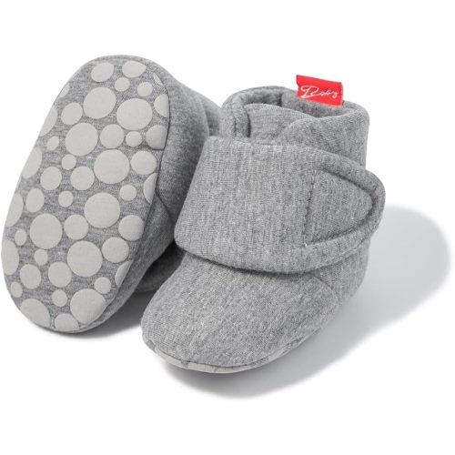 Sawimlgy Newborn Infant Baby Girl Boy Cotton Booties Stay On Sock Slippers Soft Bedroom Shoes Non-Skid Ankle Boots With Grippers Toddler Crib Warm Shoe First Walker Birthday Shower