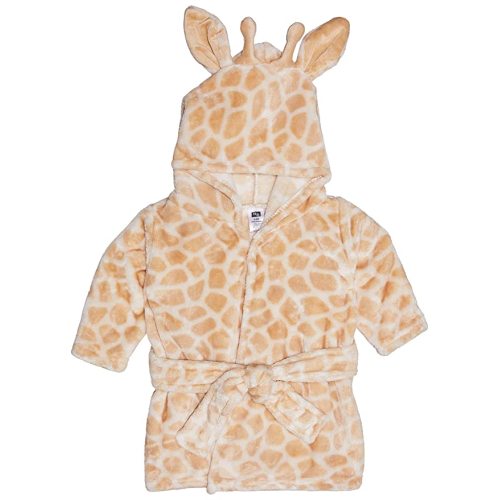 Hudson Baby Unisex Baby Plush Animal Face Robe, Giraffe, One Size, 0-9 Months