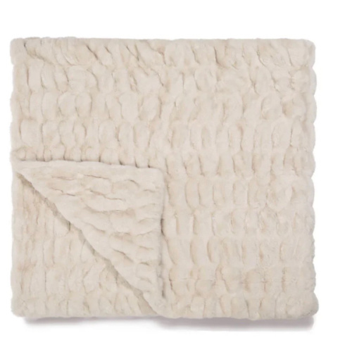 Antique Ivory Throw Blanket in Faux Fur | Lola Blankets