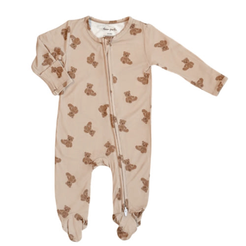 Footie Zippered One Piece in Teddy Tales – Dear Perli