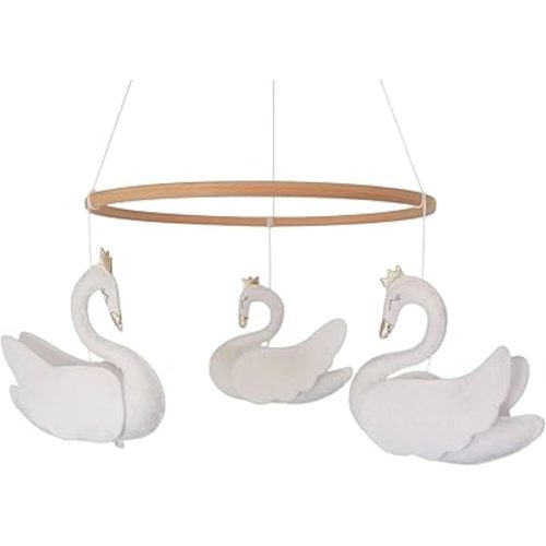 Princess Swan Baby Mobile for Crib, Girl Nursery Decor, Baby Shower Gift İdeas,Hanging Ceiling Mobile