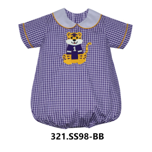 Southern Saturday - LSU Tiger Applique Boys Bubble – Fashions for Kids Mandeville
