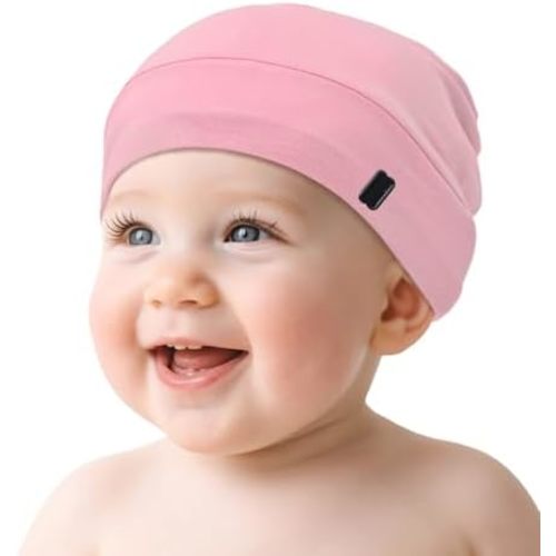 Baby Silky Satin Bonnet for 0-6 Months -Adjustable Infant Hair Care Sleep Cap