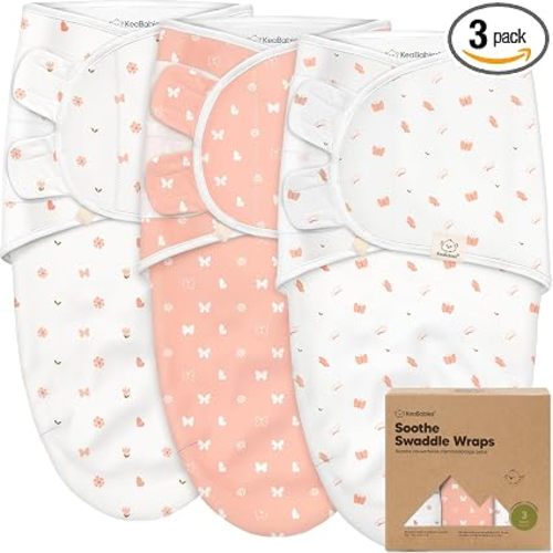 3-Pack Organic Baby Swaddle Sleep Sacks - Swaddles for Newborns, Infant 0-3 Months, Baby Girls, Boys, Soft & Snug Newborn Sleep Sack, Nursery Swaddling Blankets (Butterflies, OS)