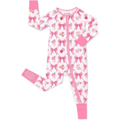 babee Reshinee Bamboo Viscose Baby Footie Pajama, Zipper Pajamas for Baby Boys & Baby Girls 0-24M
