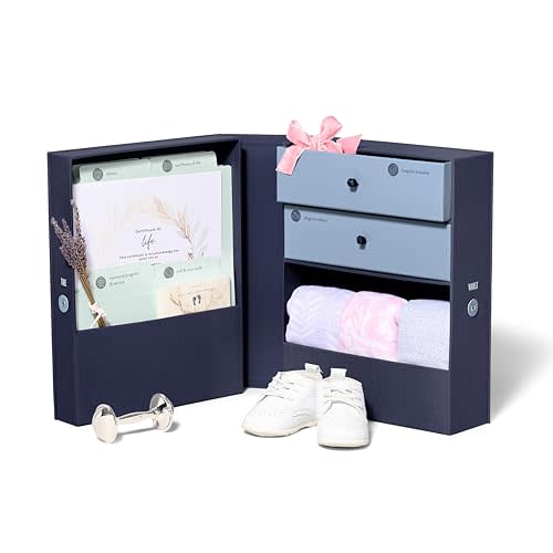 Savor | Baby Memory Box Keepsake Organizer | Sympathy Gift and Remembrance Box for Angel Baby, Pregnancy, & Treasured Mementos (Blue, Standard Style)