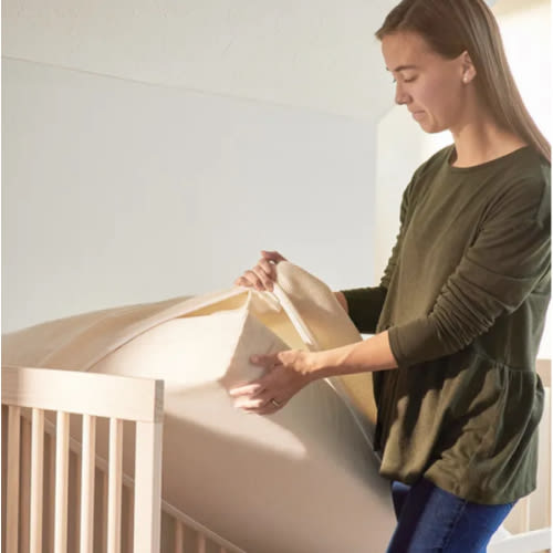 Breathable Crib Mattress Cover - Machine Washable Airflow Layer with Waterproof Backing and Snug, Secure Fit