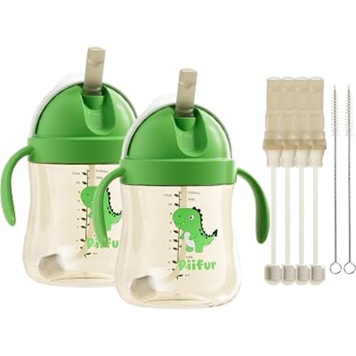 Piifur Leak-Proof PPSU Sippy Cup for Toddlers 1-3, 11oz Green
