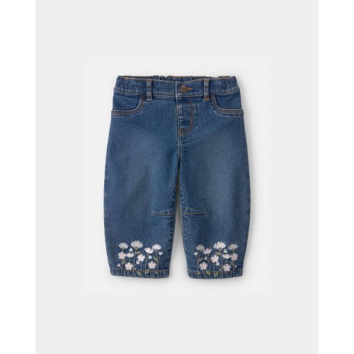 Baby Girl Floral Barrel Jeans - Dark Wash - OshKosh B'gosh | Carter's