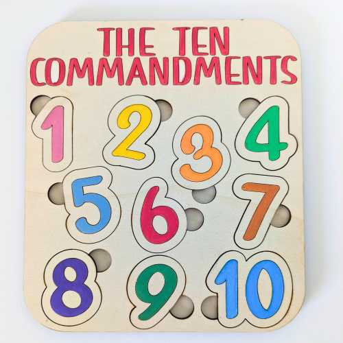 10 Commandments Puzzle | Wooden Puzzle | Baptism Gift | Catholic Puzzle | Christian Toy| Bible Learning | Bible Puzzle