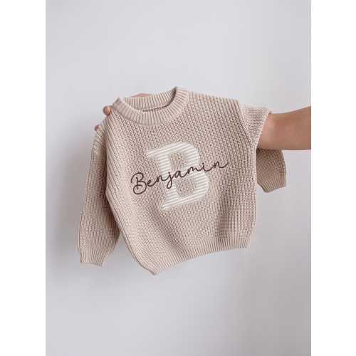 Personalized Embroidered Baby Name Sweater, Birth Announcement, Toddler Sweatshirt, Custom Kid Sweatshirt, Baby Keepsake