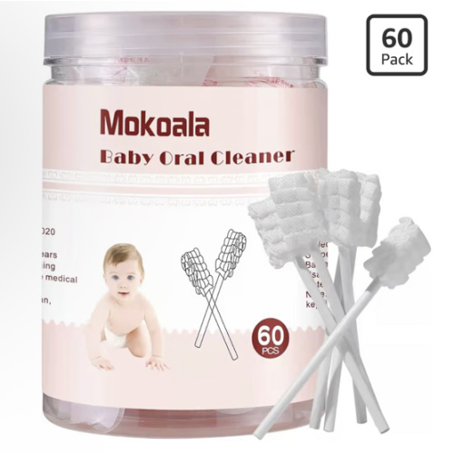Moonkie Baby Toothbrush Finger Toothbrush Oral Cleaner Kit for 3 Months +, 2 Pcs Small (Cloud/Mint)