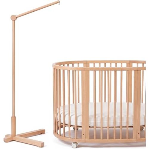 let's make Wooden Baby Mobile Stand for Crib - Floor Standing Arm Holder, Freestanding Bassinet Hanger, Nursery Decor Bracket for Boys and Girls