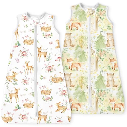Baby Sleep Sack 6-12-15 Months Light Wearable Blanket for Babies with 2-Way Zippers, 0.5 TOG Premium Soft Breathable Sleeping Bag for Baby Boys Girls 2-Pack