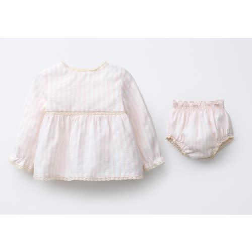 SEERSUCKER STRIPED LACE SHIRT AND SHORTS SET - Pale pink | ZARA United States