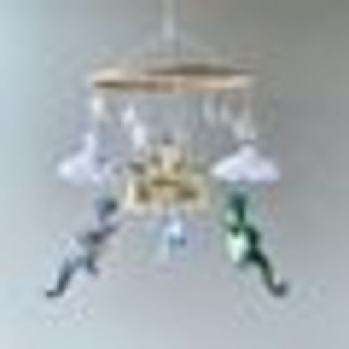 Dragon Nursery Mobile, Felt Castle, Moon and Stars