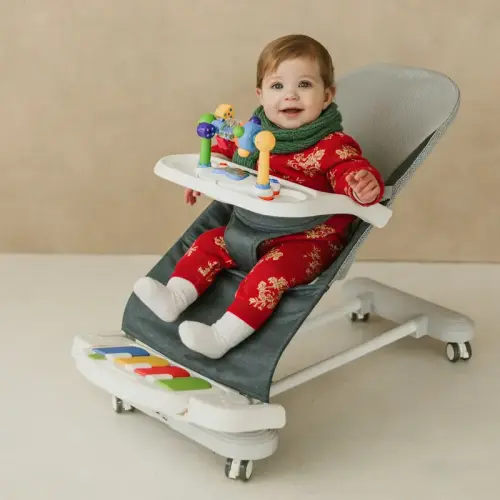 Cuddobaby 4-in-1 Baby Bouncer with Wheels & Toy | Feeding Tray, - TikTok Shop
