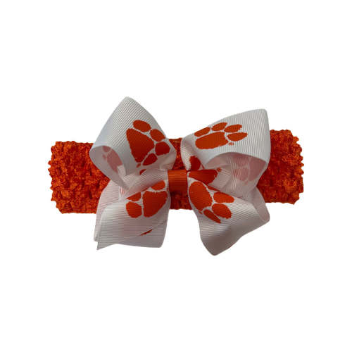 Clemson Toddler Headband with Bow