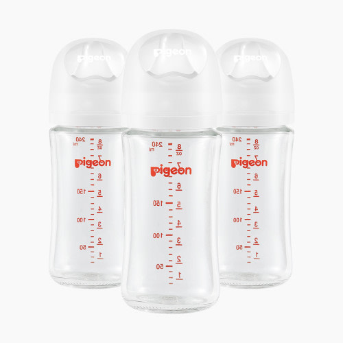 Pigeon Glass Anti-Colic Nursing Bottle Wide Neck 3 Pack - 8.1 Oz