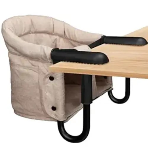 Hook On High Chair - Portable & Foldable for Babies 6-36 Months, Family & Travel Use with Carry Bag(Khaki)