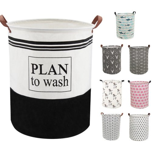 Arkham Horror Round Waterproof Laundry Hampers, Black Words