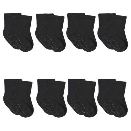 8-Pack Baby & Toddler Black Wiggle Proof® Jersey Crew Socks – Gerber Childrenswear