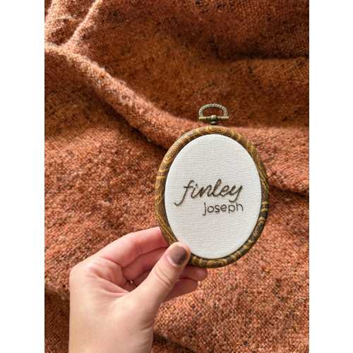 Embroidered Baby Name Announcement: Personalized Nursery Decor