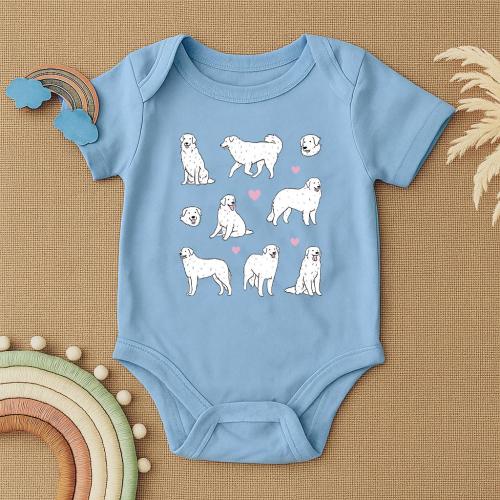 Great Pyrenees Baby Bodysuit, Cute Puppy Dog Baby Outfit, Dog Lover Baby Gift, Animal Baby Romper, Baby Shower Dog Clothes, Pet Babywear