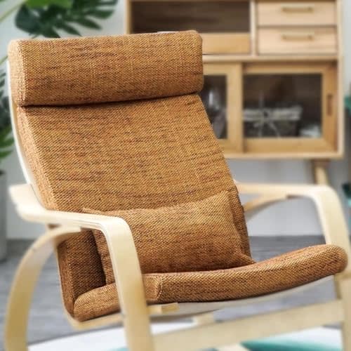 Poang Chair Cushion Replacement - Memory Foam Seat Cushion with Removable Linen Cover