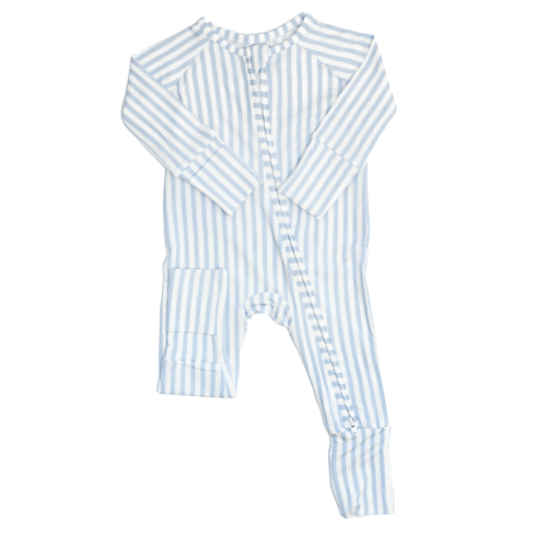 Sleep Romper - Cabana Stripe, Light Blue 3-6 mo.