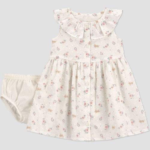 Carter's Just One You® Baby Girls' Bunny Floral Dress - Ivory 3M