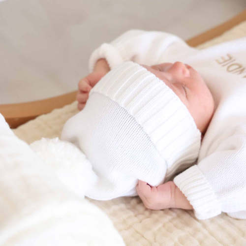 Knit Baby Pom Pom Beanie | Sweet Neutrals