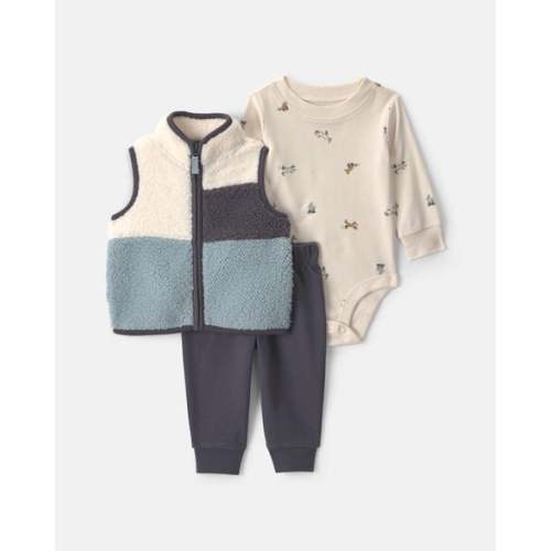 Baby Boy 3-Piece Fox Teddy Fleece Layering Set - Blue | Carter's