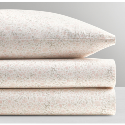 Watercolor Flower Organic Cotton Crib Sheet | RH Baby & Child