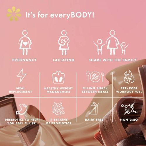 Boobie Body Organic Pregnancy and Lactation Vegan Protein Shake Chocolate Bliss - 23.4oz/1 Tub