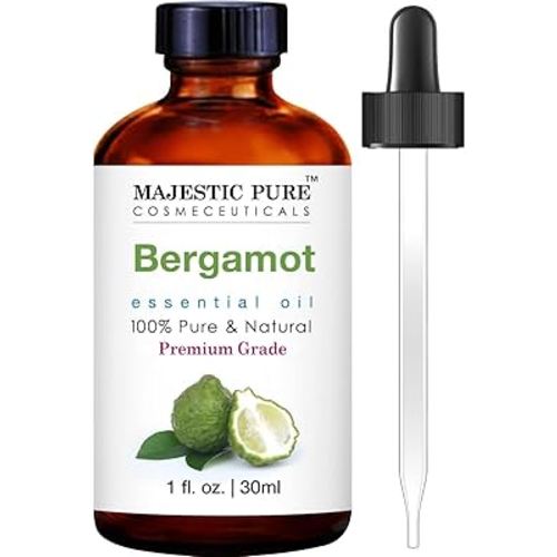 MAJESTIC PURE BERGAMOT Essential Oil | 100% Pure and Natural BERGAMOT Oil | Premium Grade Essential Oils for Hair Care, Home Diffusers, Skin, Aromatherapy, Massage and Humidifiers | 1 Fl Oz